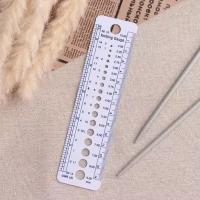 Линейка для определения размера спиц для вязания, Арт Узор, 14 см, белая из пластика, 1 шт