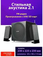 Колонки Microlab M-300U (38W) USB (SD, FM) черные (M-300U black)