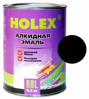 Аэрозольная автоэмаль Holex алкидная 601 черный, глянцевая, 800 мл