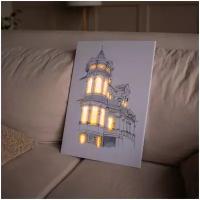 Картина светодиодная неоновая Город, 35х50 см
