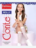 Гольфы детские тонкие в ромбы, горошек и сердечки Conte-kids Molly 20 den, размер 20(30-32), цвет Bianco=Белый