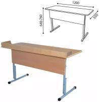 Стол-парта 2-местный регулируемый СУТ.55, 1200х500х520-640 мм, рост 2-4, серый каркас, ЛДСП клён