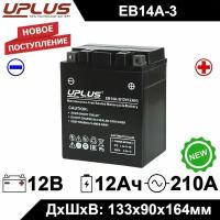 Мото аккумулятор стартерный Leoch UPLUS EB14A-3 12V 12Ah обратная полярность 210А (YTX14AHL-BS) AGM аккумулятор для мотоцикла, мопеда, скутера