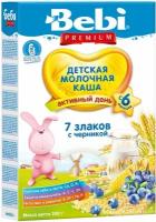 BEBI PREMIUM Каша 7 Злаков с Черникой с Молоком {с 6 мес.} 200г