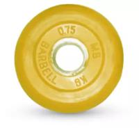 0.75 кг диск (блин) MB Barbell (желтый) 31 мм