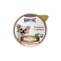 Happy DOG NATUR LINE для взрослых собак маленьких пород паштет с телятиной и сердцем (125 гр)