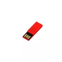 Пластиковая промо флешка для нанесения в виде скрепки (Flash drive клип скрепка мини для бумаги опт, мелкий опт и розница, p_clip01, 16 Гб / GB USB 2.0, Красный / Red)