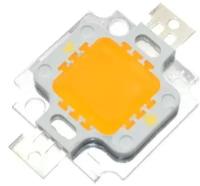 Светодиод яркий (COB LED) 10 Вт, 800 Лм, 9-12 В, желтый, 1 шт