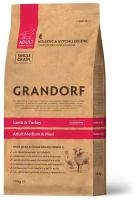 Сухой корм для собак Grandorf гипоаллергенный низкозерновой со вкусом Ягнёнок с индейкой 10 кг