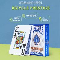 Игральные карты Bicycle Prestige – 100% пластик, синие