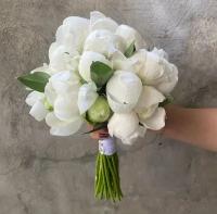 Премиум букет из белых пионов, цветы премиум, шикарный, красивый букет цветов, пионы белые