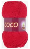 Пряжа хлопковая Vita Cotton Coco (Вита Коко) - 1 моток, 3856 красный, 100% мерсеризованный хлопок 240м/50г
