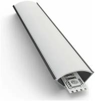 Алюминиевый угловой профиль Apeyron накладной для светодной ленты, широкий рассеиватель 1 м СПУ1616-А 08-08 15829880