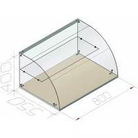 Настольная нейтральная кондитерская витрина для выпечки глубина 55 см. длина 80 см. 2 яруса высота 40 см