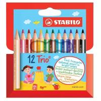 STABILO Цветные карандаши Trio thick short 12 цветов (205/12-01)