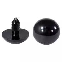 Глазки для игрушек винтовые круглые с фиксатором-заглушкой 18 мм (черный) 