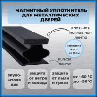 Уплотнитель для входной металлической двери магнитный самоклеящийся 3шт. х2,1м, дверь входная металлическая