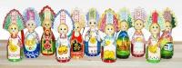 Кукла в кокошнике 14 см Русское народное творчество Сувенир из дерева Народный промысел Ручная работа Матрешка