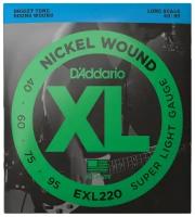 D'Addario EXL220 XL NICKEL WOUND Струны для бас-гитары Long Super Light 40-95 D`Addario