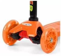 Самокат детский трехколесный Scooter со светящимися колесами 120 мм (оранжевый)