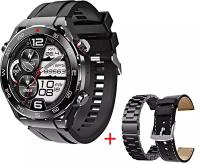 Умные часы мужские Smart Watch HW5 MAX, Смарт-часы с 3 ремешками, Экран 1.52, iOS, Android, Bluetooth, Звонки, Черный, WinStreak