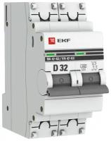 Автоматический выключатель 2P 32А (D) 4,5kA ВА 47-63, EKF PROxima