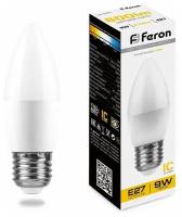 Лампа светодиодная Feron E27 9W 2700K Свеча Матовая LB-570 25936