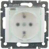 Legrand Valena Бел Розетка 1-ая с/з с крышкой и защитными шторками IP44 774220