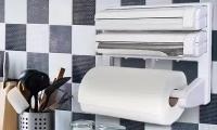 Держатель для кухни 3 в 1 / Держатель для полотенец / Triple Paper Dispenser for Kitchen / белый