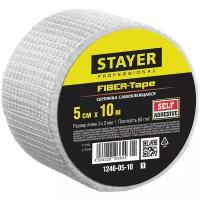 STAYER FIBER-Tape 5см х 10м 3х3 мм, Самоклеящаяся серпянка, PROFESSIONAL (1246-05-10)