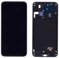 Дисплей для Samsung Galaxy A20 SM-A205F в сборе с тачскрином и рамкой (TFT) черный