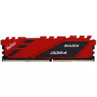 Оперативная память NETAC DDR4 8Gb 3600MHz pc-28800 Netac Shadow Red (NTSDD4P36SP-08R)