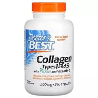 Doctor's Best Collagen Types 1 & 3 with Vitamin C (Коллаген тип 1 и 3 с витамином C) 500 мг 240 капсул