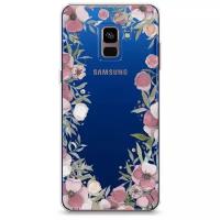 Силиконовый чехол Акварельные бабочки на Samsung Galaxy A8 2018 / Самсунг Галакси А8 2018