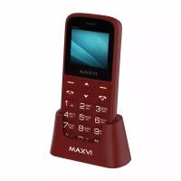 Телефон MAXVI B100DS, 2 SIM, винный красный