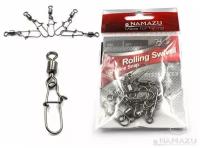 Вертлюг с застежкой Namazu ROLLING SWIVEL WITH NICE SNAP, цв. BN, р. 1, test-78 кг уп.10 шт