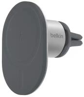 Автомобильный держатель Belkin Magnetic Car Vent Mount (WIC003btGR) для iPhone 12-15 (Silver) Серый