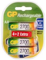 Аккумулятор GP Rechargeable 270AAHC4/2-2CR6, типоразмер АА, 2700 мАч, 1,2 В, 6 шт