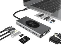 Док станция USB type C 15-в-1 для ноутбука (порт репликатор, концентратор)