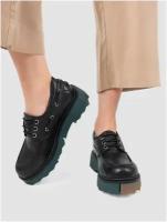Туфли женские натуральная кожа полуботинки, Reversal,018-0625R/01BLACK-39