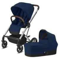 Универсальная коляска Cybex Balios S Lux (2 в 1), Navy blue/silver frame, цвет шасси: серебристый