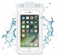 Чехол водонепроницаемый для телефона / смартфона / белый / для iPhone, Samsung /для подводной съемки / герметичный со шнурком