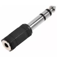 Переходник Jack 3.5mm гнездо на Jack 6.3mm штекер, черный