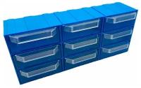 Система хранения Rezer/сборный органайзер/ящик для хранения 9 ячеек, синий