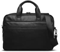 Мужская сумка для документов портфель кейс черная папка а4 для ноутбука ANTAN 8-32 Искусственная кожа/черный