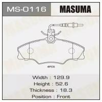 Колодки дисковые Masuma PEUGEOT/406/V1600, V1800, V1900 front (1/12) MASUMA MS0116