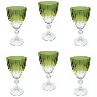 Набор стеклянных бокалов для вина, 6 штук, 190 мл, цвет зеленый, MARMA MM-SET-58