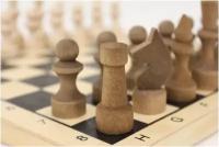Шахматы Деревянные Обиходные Парафиновые 29х29 см с доской Стратегическая настольная игра для всей семьи