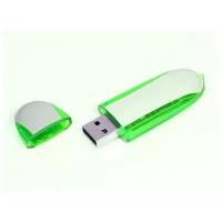 Овальная флешка для нанесения логотипа (32 Гб / GB USB 3.0 Зеленый/Green 017 Пластиковая Speed PL124)