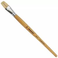 Кисть пифагор, щетина, плоская, № 16, деревянная лакированная ручка, пакет с подвесом, 200877